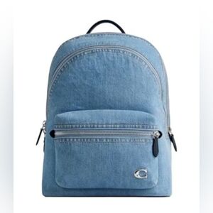 coach charles backpack with varsity stripe Coach Black Leather and Mesh Varsity Stripe Charles Pack Sling Backpack  Coach